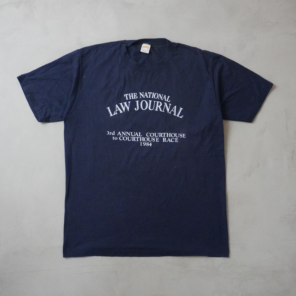 Vintage Law Journal Courthouse Race 1984 T-Shirt XL Mens 80s Navy USA